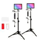 Kit de iluminação fotográfica YouTin LED RGB Video Lights, pacote com 2 unidades