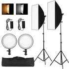 Kit de Iluminação LED Soleste SL027 Studio Light Bi-Color 60W Softbox 50x70cm + Tripés 1.9m (Bivolt)