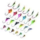 Kit de isca para pesca no gelo BASSDASH Glowing Paint Jigs com caixa de equipamento