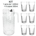 Kit de Jarra 1400ml com 6 Copos Vitamina 350ml