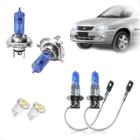 Kit de Lâmpadas Halógena Super Branca Farol Alto e Baixo H4 e Milha H3 para Corsa Foco Simples 1998 1999 2000 2001