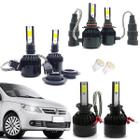 Kit de Lâmpadas Led Tech One 8000k Azulado Farol Alto Baixo e Milha Voyage 2009 2010 2011 2012 2013 2014