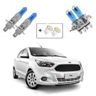 Kit de Lâmpadas Shocklight Super Branca H7 H1 Farol Baixo e Alto Ford Ka 2008 2009 2010 2011