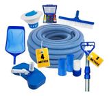 Kit De Limpeza Para Piscinas Fibra Vinil Alvenaria - Cabo 3m