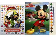 Kit de livros infantis: Coleção disney aquarela mickey + 500 adesivos disney mickey- Crianças 4+ Anos