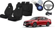 Kit de Luxo: Capas para Bancos Jetta 2020-2023 + Volante e Chaveiro VW