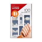 Kit de manicure KISS 100 de capa completa para unhas postiças com cola para unhas