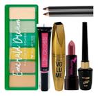 Kit De Maquiagem Bella Femme Paleta Sombra Batom Delineador