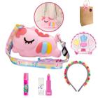 Kit De Maquiagem Infantil Bolsa Menina Embalagem De Presente