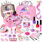 Kit de Maquiagem Infantil GIFTINBOX - Bolsa Unicórnio para Meninas (3 a 12 anos)