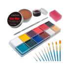 Kit de Maquiagem SFX de 12 Cores para Halloween - Pintura Corporal, Facial e Feridas