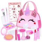 Kit de maquiagem Toy Shemira Kids lavável com bolsa Unicorn Play