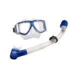 Kit De Mergulho SeaSub Diamante Azul Máscara De Silicone E Respirador Premium 44x15x9cm
