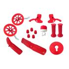 Kit de Montagem Bicicleta Infantil Aro 16 com rodinhas Manopla Para-lama Buzina manete freio VERMELHO