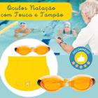 Kit De Natação Óculos Touca Protetor De Ouvido E Nariz - Amarelo - Wellmix