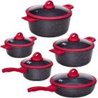 Kit De Panelas Funcionais E Coloridas Com Cor Preta Com Vermelho Perfeito Para Presente De Natal Pronta Entrega
