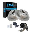 Kit de pastilhas de freio e rotor TRQ traseiro semimetálico para Lexus ES300