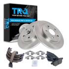 Kit de pastilhas de freio e rotor TRQ traseiro semimetálico para Pontiac Vibe 2009-2010 Toyota Matrix 2009-2013