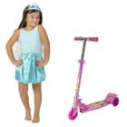 Kit de Patinete Infantil e Fantasia de Princesa.