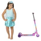 Kit de Patinete Rosa Com Fantasia de Princesas+ Acessórios