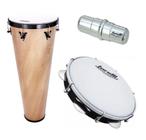 Kit de Percussão Timba 70x13 + Pandeiro Torelli + Ganzá Alumínio