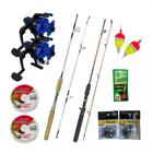 Kit De Pesca Barato 2 Varas 1,8m + 2 Molinetes