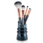 Kit de Pincéis Maquiagem 5 Peças Coloridos com Suporte Profissional Super Macio