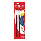 Kit de Pincéis Molin Redondo com 3 Peças N04, N06 e N08