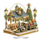 Kit de pintura de arte de diamante JJFox Christmas Railway Station