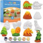 Kit de pintura de dinossauros Funto para pintar seus próprios dinossauros com 6 estatuetas