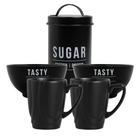 Kit De Pote Para Açúcar Com Canecas 280ml E Bowls 440ml Resistente