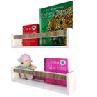 Kit de Prateleiras Para Livros Infantis Estante Organizadora de Brinquedos Mdf 2un55cm