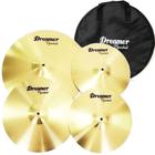 Kit de Pratos Dreamer Kcy02 Hi-Hat 14'' Crash 16'' Ride 20'' + Bag