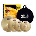 Kit de Pratos Zeus Brilliant Set C - 14" 16" 20" - Bag Incluso