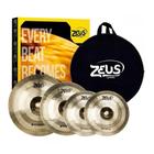 Kit de Pratos Zeus Hybrid Set C - 14" 16" 20" - Bag Incluso