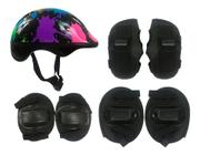 Kit de Proteção Capacete Joelheiras Cotoveleiras Infantil