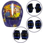 Kit de Proteção Infantil Skate Bike Patins Rad7 Capacete + 6 Peças Meninas e Meninos