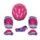 Kit de proteção radical com capacete tam. P rosa blister - Bel Sports