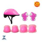 Kit De Proteção Skate Infantil Rosa Patins Bicicleta