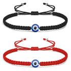 Kit de pulseira Lameybrt Evil Eye com pingentes para mulheres (vermelho e preto)