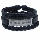 Kit de pulseiras Fé, Força, Coragem Cod. 05785