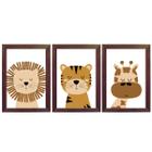 Kit de Quadro Quarto de Bebê Infantil Menino Safari Floresta