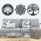 Kit De Quadros Decorativos Em Mdf 6mm Mandalas Lotus Árvore