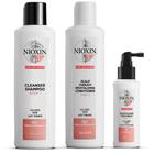 Kit de sistema capilar Nioxin 3, tratado em cores com diluição leve