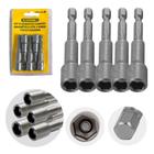 Kit de Soquetes Canhão Bomvink 5/16 para Furadeira 65mm Aço Resistente