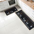 Kit De Tapete Para Cozinha Belga Estampado 2 Peças