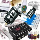 Kit de Tatuagem Profissional C/ Máquina Rotativa X13 e Fonte Digital de Tattoo