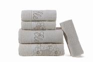 Kit de toalhas banho noblesse 5 peças bordado crivo