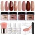 Kit de unhas Dip Powder AZUREBEAUTY Starter com 4 cores e acessórios