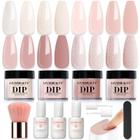 Kit de unhas Dip Powder AZUREBEAUTY Starter com 4 cores nude